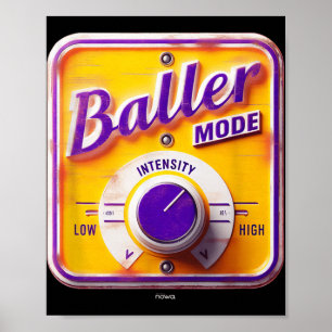 Póster Rótulo En Modo Baller - Intensidad De Baloncesto E