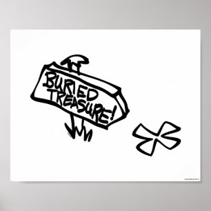Póster Rótulo enterrado del tesoro