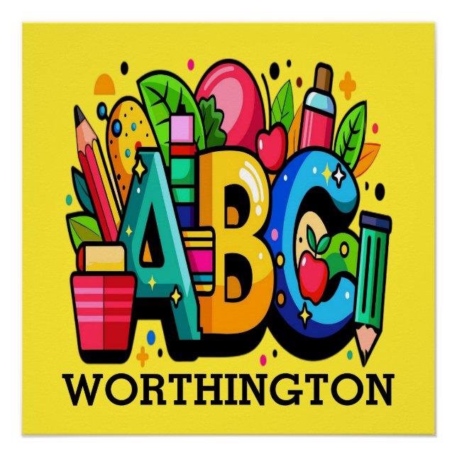 Póster RÓTULO escolar ABC MIRA EN MI (Anverso)