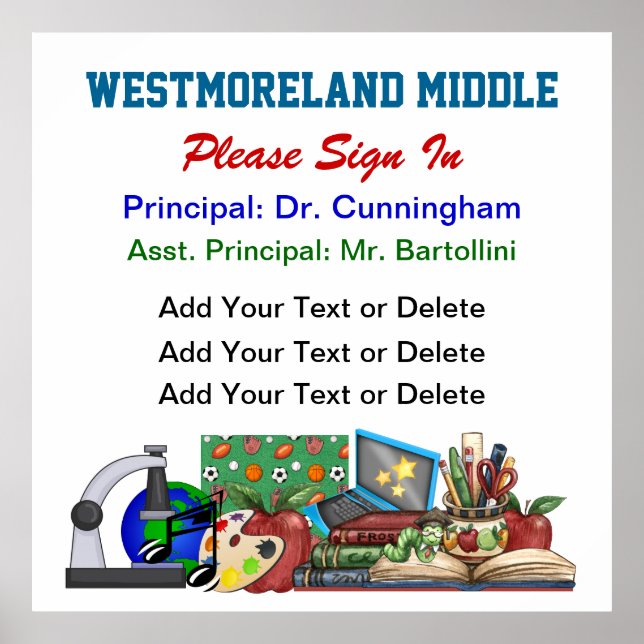 Póster Rótulo escolar en Poster principal - SRF (Frente)