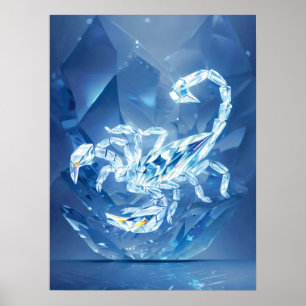 Póster Rótulo Escorpio Zodiac