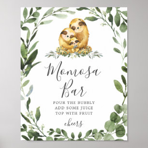 Póster Rótulo eslovaco Baby Shower Mimosa Bar