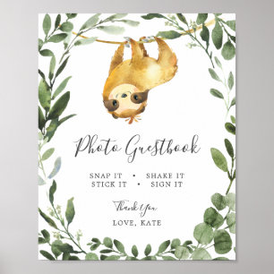Póster Rótulo eslovaco de Baby Shower Photo Guestbook