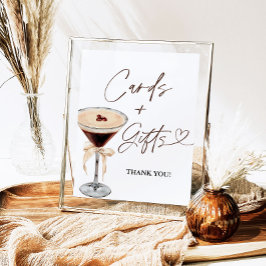 Póster Rótulo Espresso Martini Bridal Ducha Tarjetas y Re
