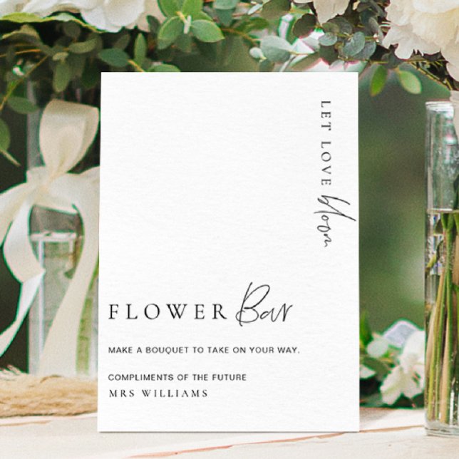 Póster Rótulo Estelle Modern Minimal Flower Bar (Estelle Flower Bar Sign )