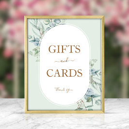 Póster Rótulo Eucalyptus Round Frame Gifts & Cards