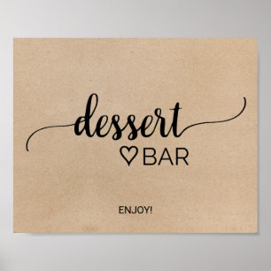 Póster Rótulo Faux Kraft Calligraphy Desserbar