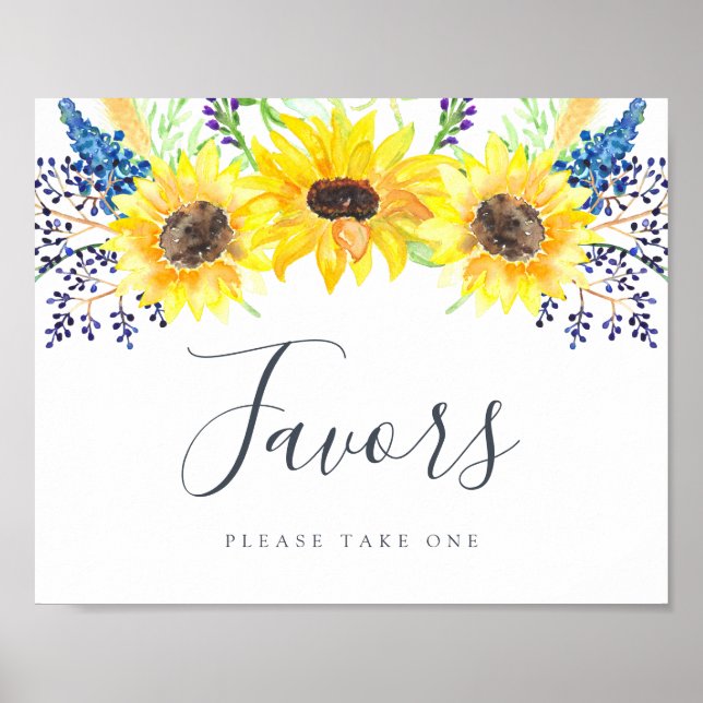 Póster Rótulo Favor de la Boda de Flowerfields (Frente)