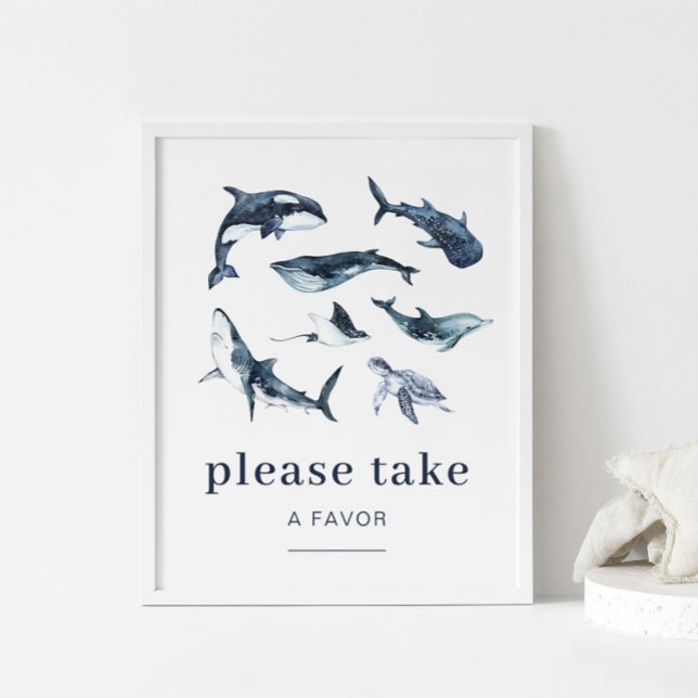 Póster Rótulo Favor del Cumpleaños de los Animales Oceáni (Subido por el creador)