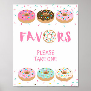 Póster Rótulo Favor - Rótulo de ducha con chorro de donut
