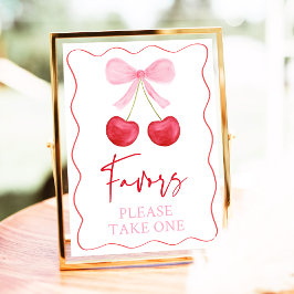 Póster Rótulo favorito de Baby Shower de Bow Rosado
