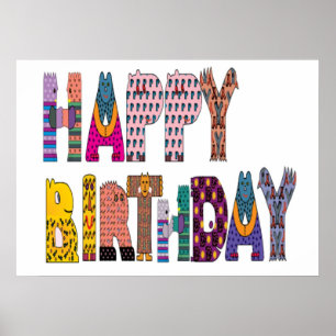 Póster Rótulo "FELIZ CUMPLEAÑOS"