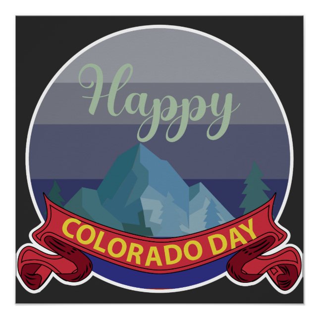 Póster Rótulo Feliz Día de Colorado (Anverso)
