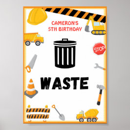 Póster Rótulo Fiesta de Construcción, Cumpleaños, Baby Sh