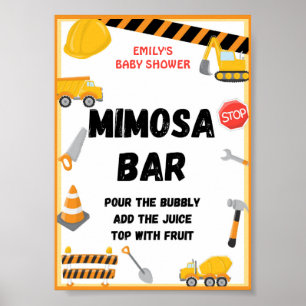 Póster Rótulo Fiesta de Construcción, Cumpleaños, Baby Sh