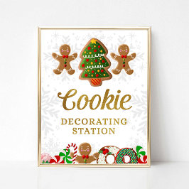 Póster Rótulo Fiesta de Navidades de la estación de decor
