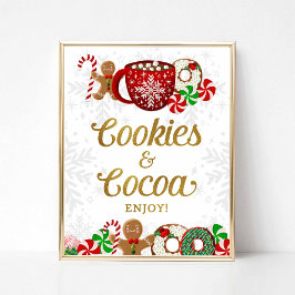 Póster Rótulo Fiesta de Navidades dulces y de cacao