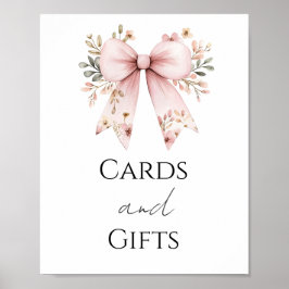 Póster Rótulo Fiesta de tarjetas Baby Shower de color ros