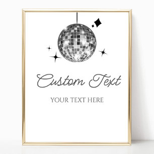 Póster Rótulo Fiesta de texto Personalizado de bola de di
