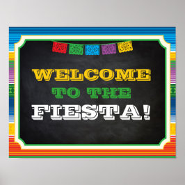Póster Rótulo Fiesta Fiesta, signo de bienvenida, Fiesta