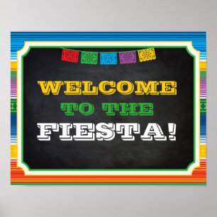 Póster Rótulo Fiesta Fiesta, signo de bienvenida, Fiesta 