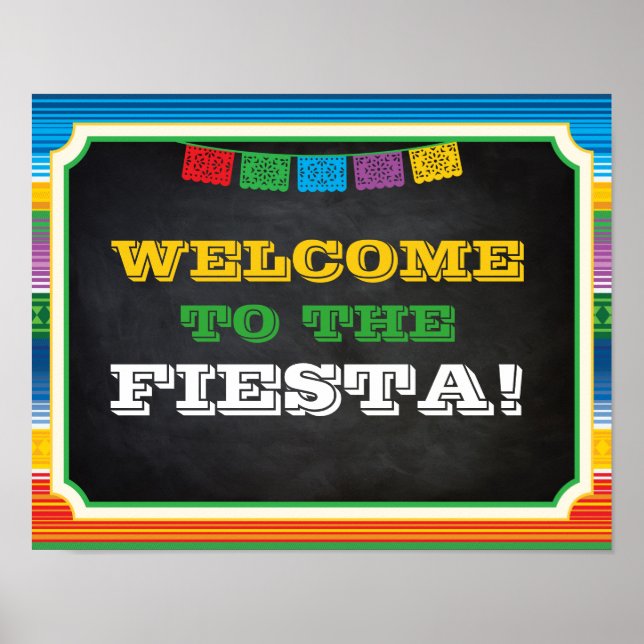 Póster Rótulo Fiesta Fiesta, signo de bienvenida, Fiesta  (Frente)