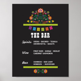 Póster Rótulo Fiesta La Ducha De Boda Del Fiesta Bar