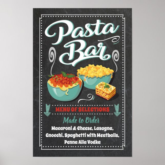 Póster Rótulo Fiesta Pasta Bar (Frente)
