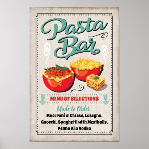 Póster Rótulo Fiesta Pasta Bar