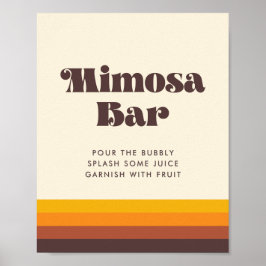 Póster Rótulo Flip Flops Boda mediana retro 60