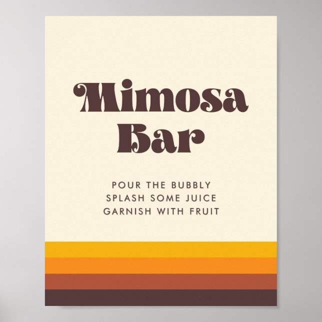 Póster Rótulo Flip Flops Boda mediana retro 60 (Frente)