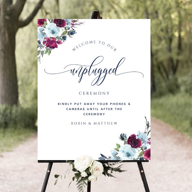 Póster Rótulo floral Berry Blue Burgundy (Subido por el creador)