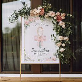 Póster Rótulo Floral Bridal Shower