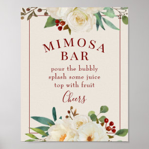 Póster Rótulo Floral Mimosa Bar