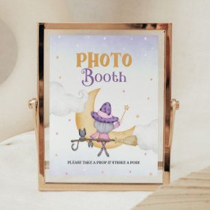 Póster Rótulo Fotoboth de cumpleaños de Halloween Cute Wi