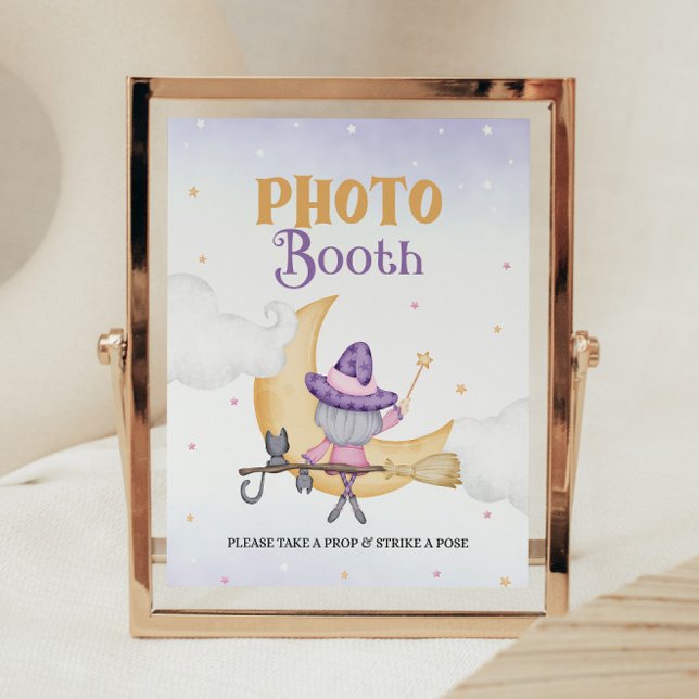 Póster Rótulo Fotoboth de cumpleaños de Halloween Cute Wi (Subido por el creador)