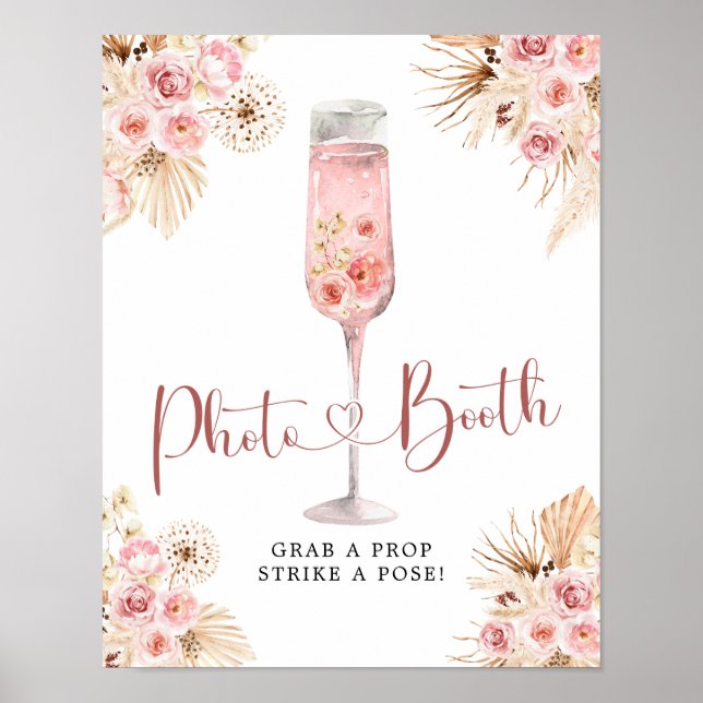 Póster Rótulo Fotoboth Rosa Soiree (Frente)