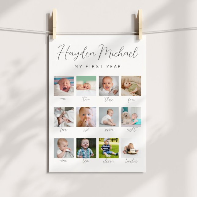 Póster Rótulo fotográfico de cumpleaños de primer año (Subido por el creador)