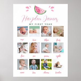 Póster Rótulo fotográfico de la sandía de primer año de c