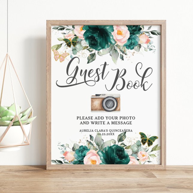 Póster Rótulo fotográfico de libro de invitados floral de (Subido por el creador)