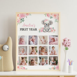 Póster Rótulo fotográfico de primer año de la floración r