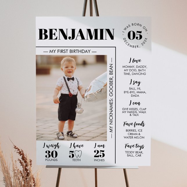 Póster Rótulo fotográfico de primer año moderno (Subido por el creador)