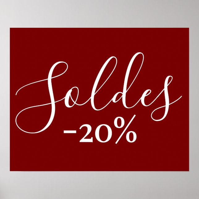 Póster Rótulo francés de venta en Borgoña, 20% de descuen (Frente)