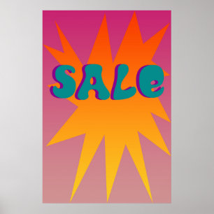 Póster Rótulo Funky Starburst Sale