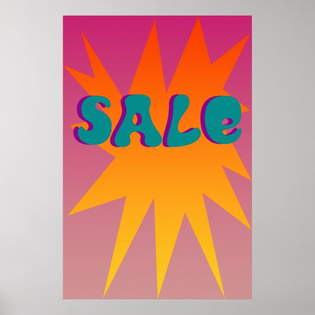 Póster Rótulo Funky Starburst Sale (Frente)