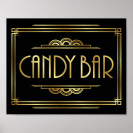 Póster Rótulo Gatsby Art Deco CANDY BAR Imprimir