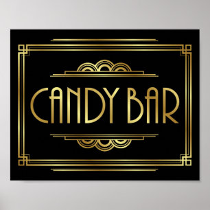 Póster Rótulo Gatsby Art Deco CANDY BAR Imprimir