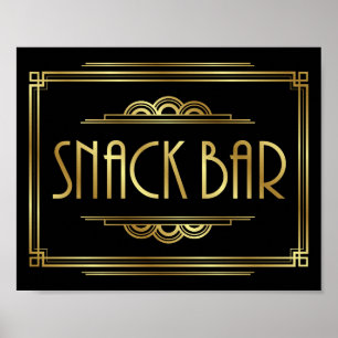 Póster Rótulo Gatsby Art Deco SNACK BAR Imprimir