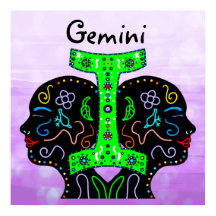 Rótulo Gemini Hand Drake Art Horoscope