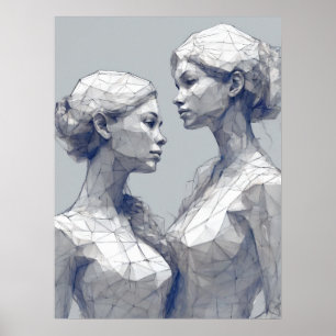 Póster Rótulo Gemini Zodiac